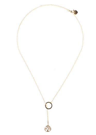 Pyrite Tree of Life Lariat Necklace