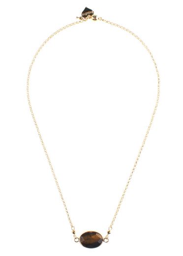Pyrite & Tiger's Eye Gemstone Chain Necklace