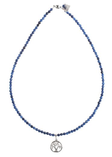 Silver Navy Tree of Life Necklace