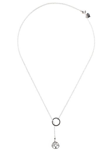 Pewter Tree of Life Lariat Necklace