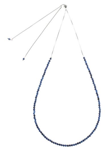 Silver Navy Front Tie Necklace