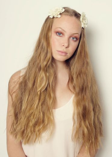 Pair Of Cream Flower Hairslides