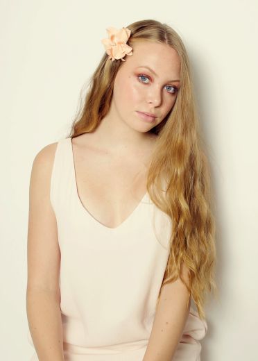 Peach Lily Hairclip & Corsage