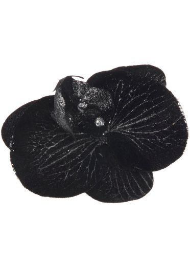Black And Silver Orchid Hair Clip & Corsage