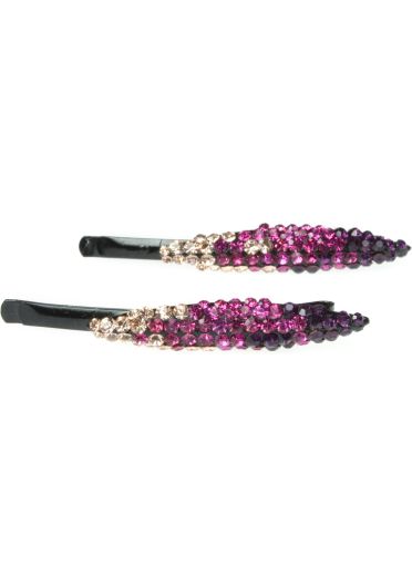 Fuchsia Crystal Hair Slides