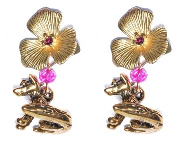 Fuchsia Fox Earrings