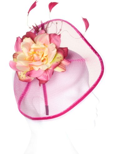 Fuchsia Rose Ascot Fascinator