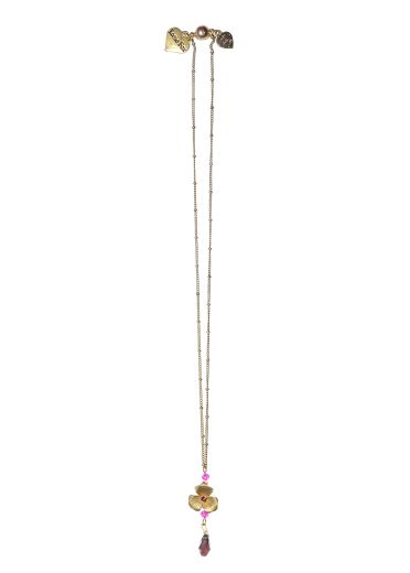 Fuchsia Rose Chain Necklace