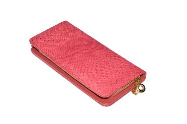 Salmon Snakeskin Purse