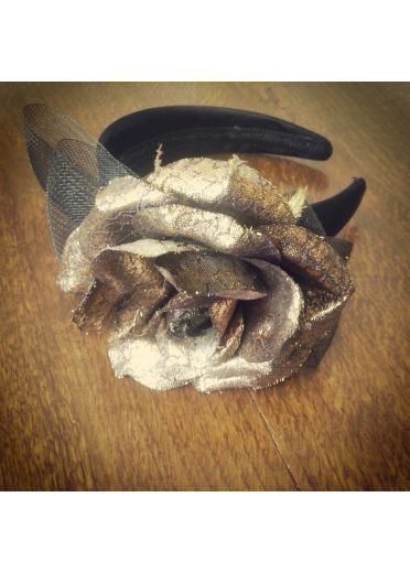 Metalic Gold Rose Hairband
