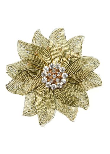 Gold Crystal Rose Clip