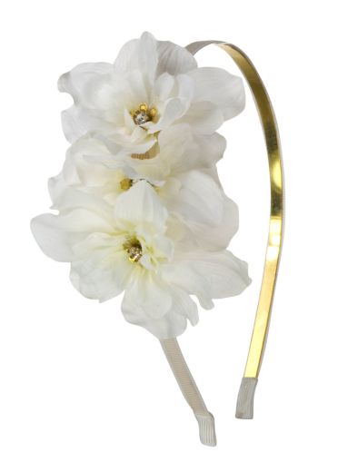 Ivory Crystal Blossom Hair Band