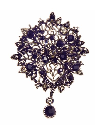 Jet Baroque Drop Hairclip & Brooch