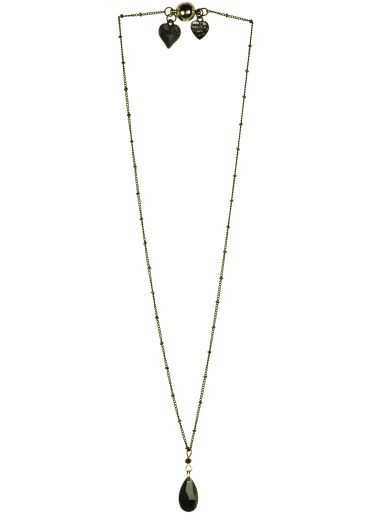 Jet Crystal Drop Necklace