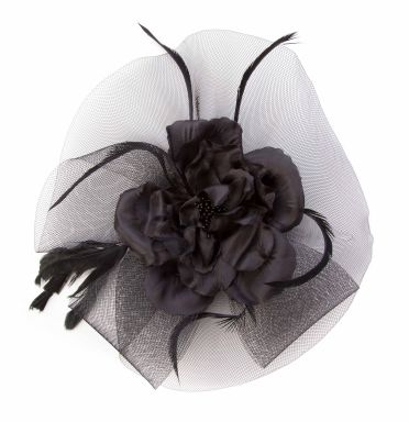 Jet flower fascinator