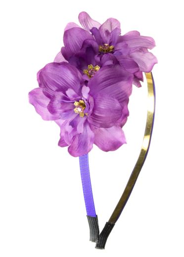 Lilac Crystal Blossom Hair Band