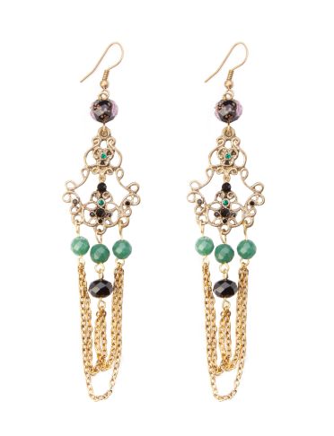 Malachite vintage earrings