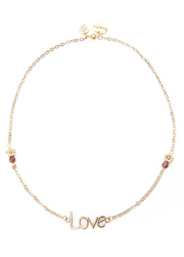 Natural tourmaline love necklace