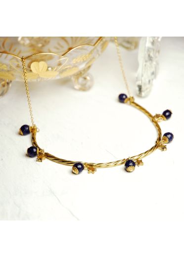 Navy Starstone Gemstone Star Necklace