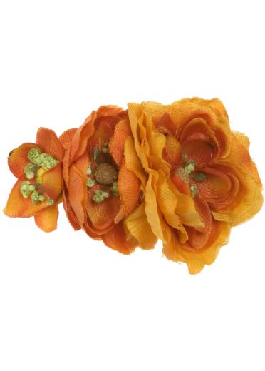 Orange Triple Blossom Hair Clip & Corsage