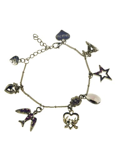 Plum Chain Charm Bracelet