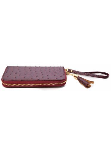 Plum ostrich purse