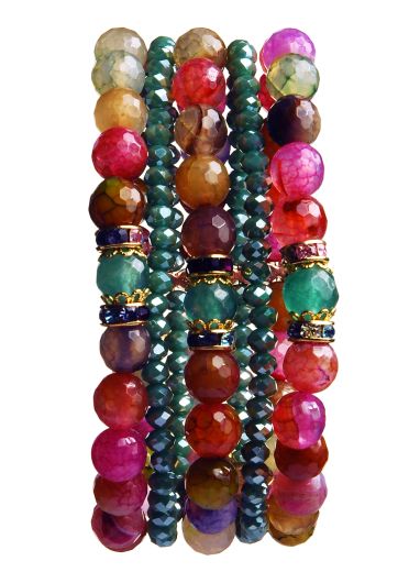Rainbow Agate & Crystal Cuff