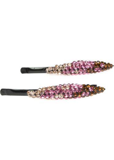 Rose Crystal Hair Slides