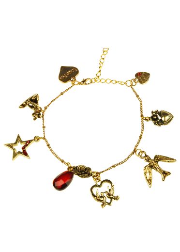 Ruby Chain Charm Bracelet