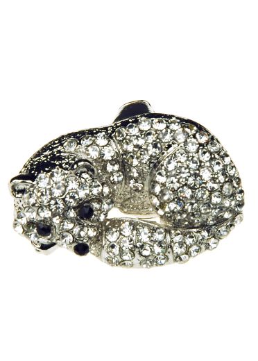 Silver Sleepy Fox Stretch Ring
