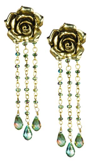 Tourmaline Rose Earrings