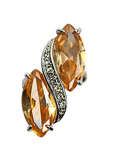 Peach Crystal Stretch Ring