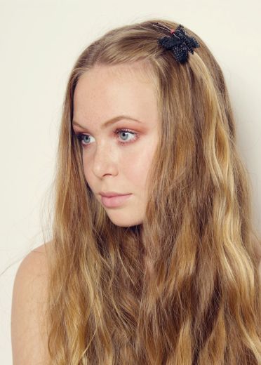 Jet Sequin Butterfly Hairclip & Brooch