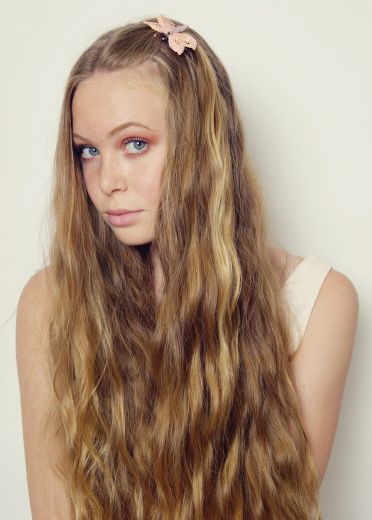 Peach Sequin Butterfly Hairclip & Brooch