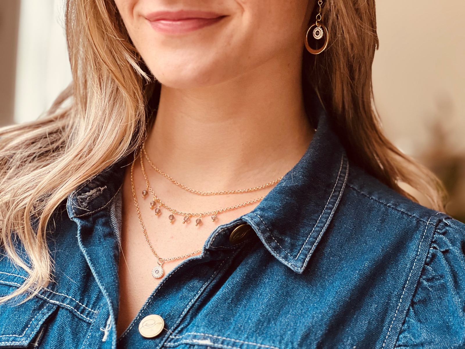 Protective Eye Ice Obsidian Gemstone Layer Necklace 