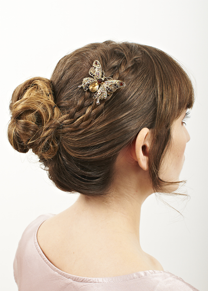 Gold Crystal Butterfly Hairclip 