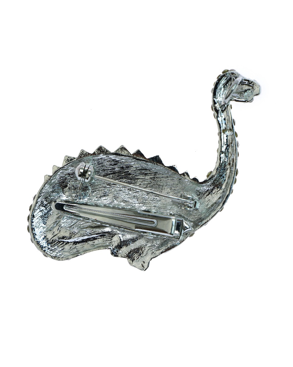 Dottie The Dinky Dinosaur Crystal Brooch & Hairclip 