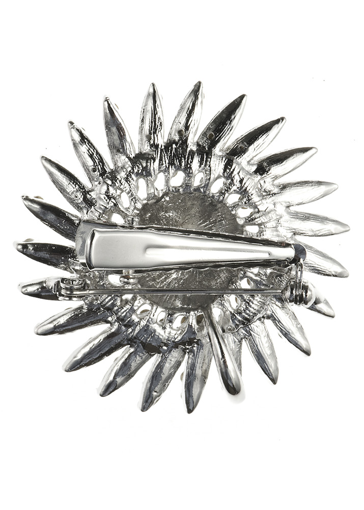 Silver Crystal Star Hairclip & Brooch