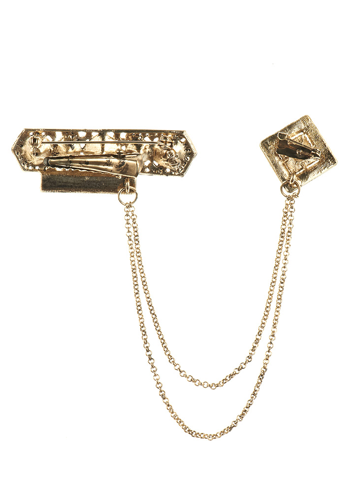 Art Deco Pearl Chain Hairclip & Brooch