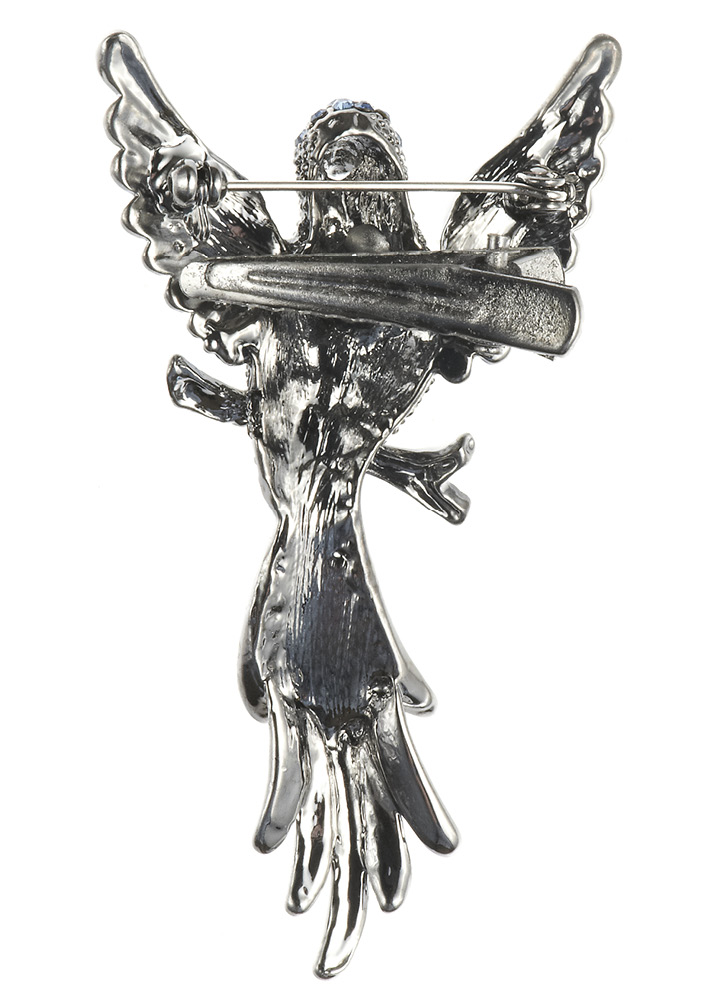 Blue Phoenix Crystal Hairclip & Brooch