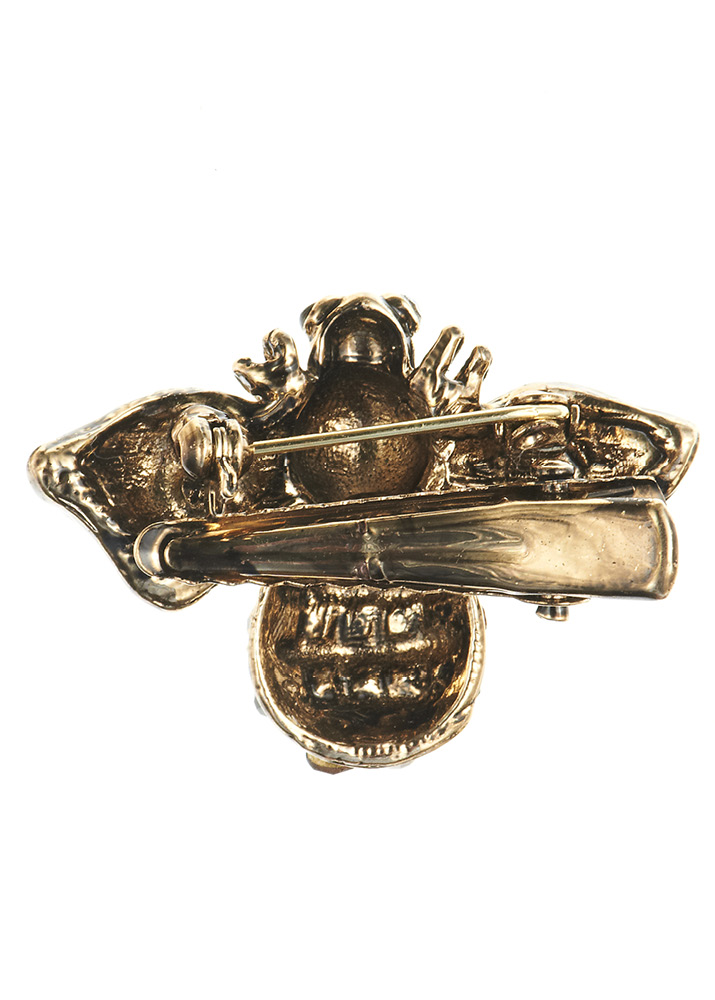 Metallic Crystal Bee Hairclip & Brooch