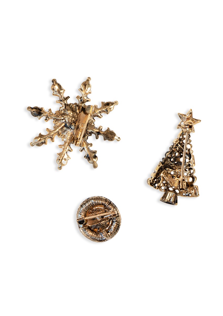 Trio of Christmas Brooches