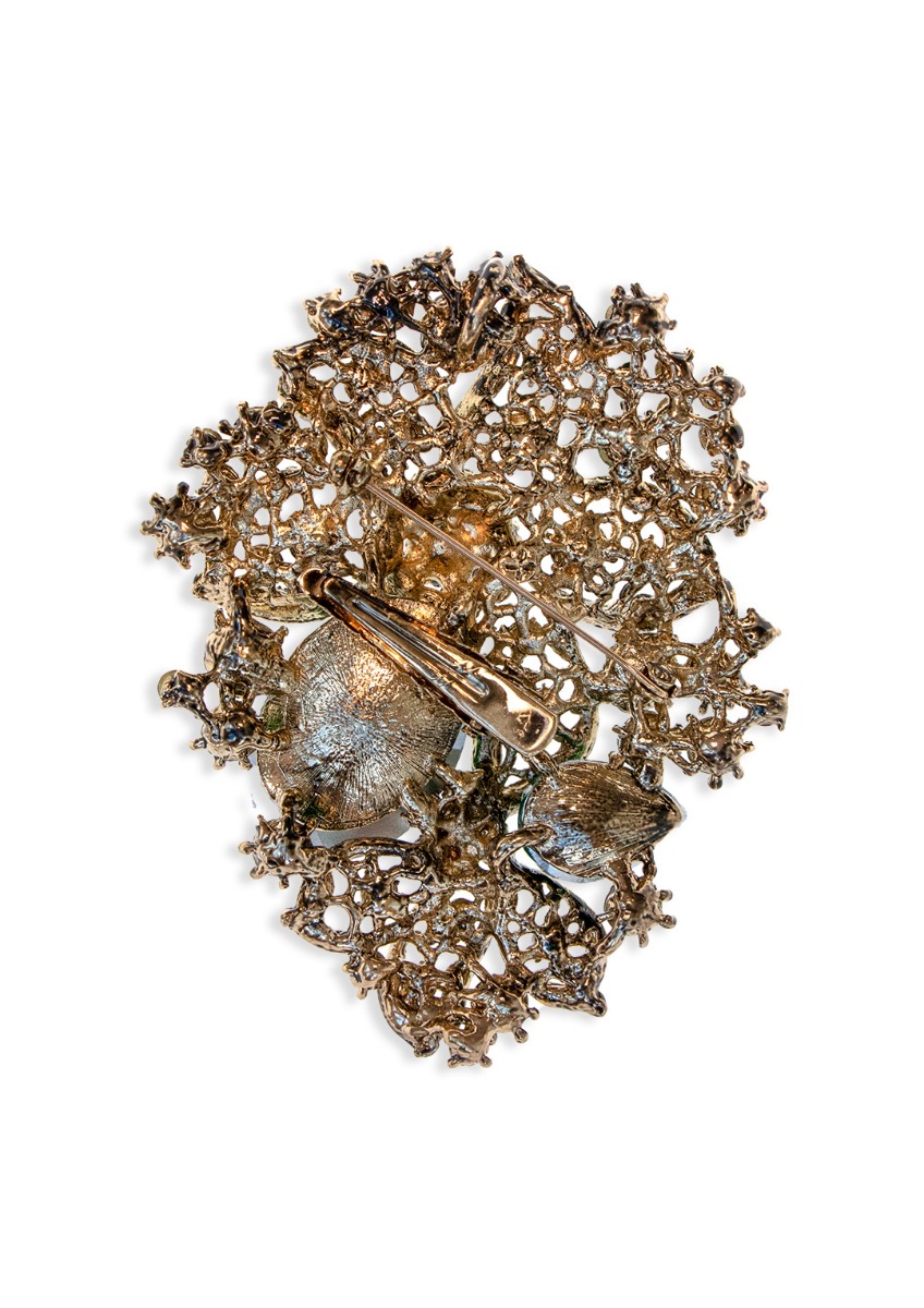 Emerald & Opal Crystal Bouquet Hairclip & Brooch