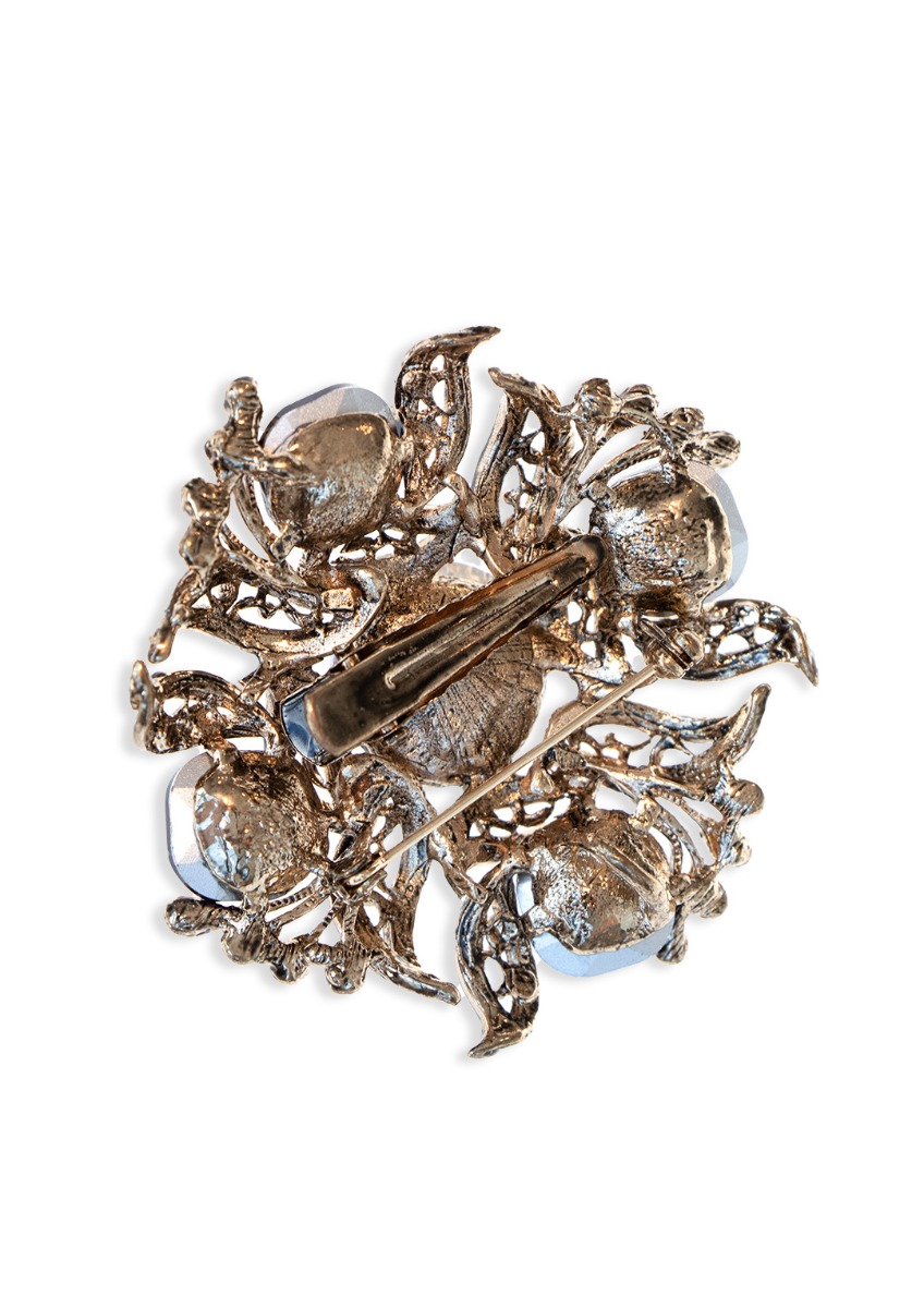 Ornate Lilac Crystal Hairclip & Brooch