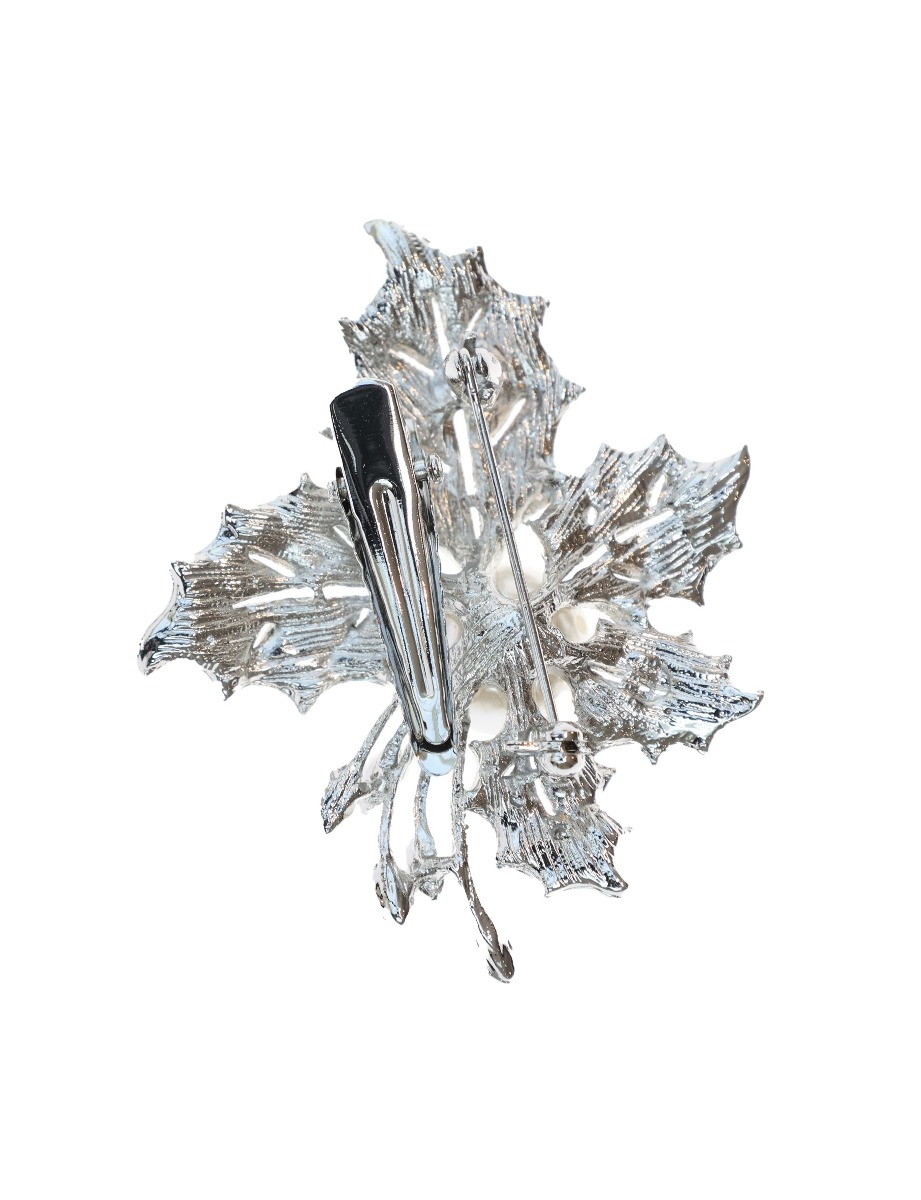 Pearl & Crystal Ivy Leaf Hairclip & Brooch