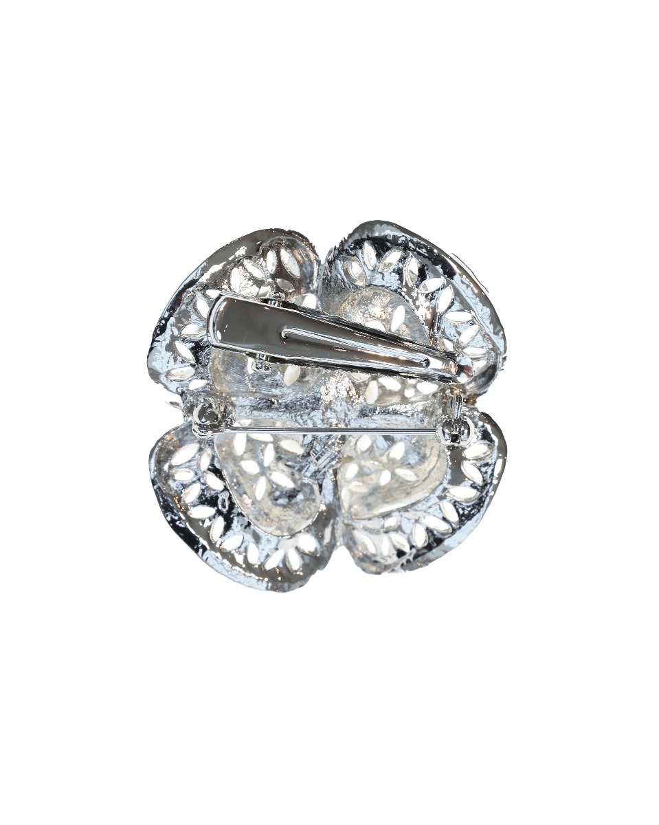 Pearl & Crystal Rose Hairclip & Brooch