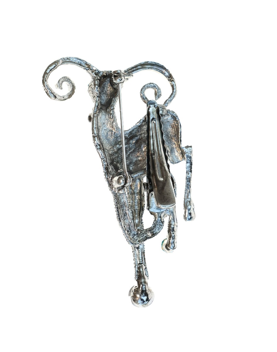 Crystal Ram Hairclip & Brooch