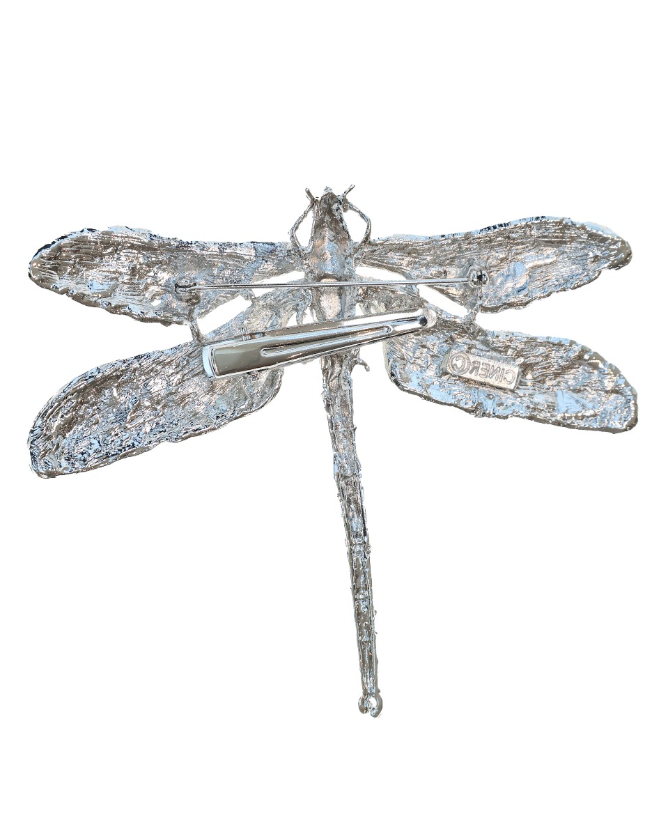 Silver Crystal Dragonfly Hairclip & Brooch