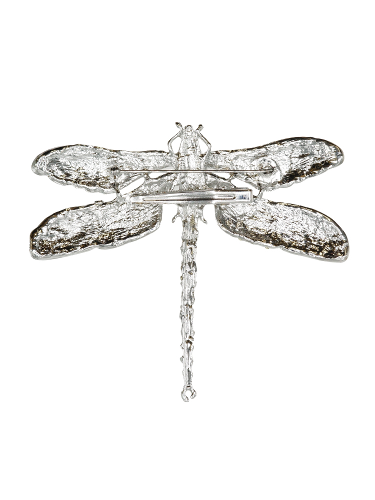 Exquisite Silver Crystal Dragonfly Hairclip & Brooch