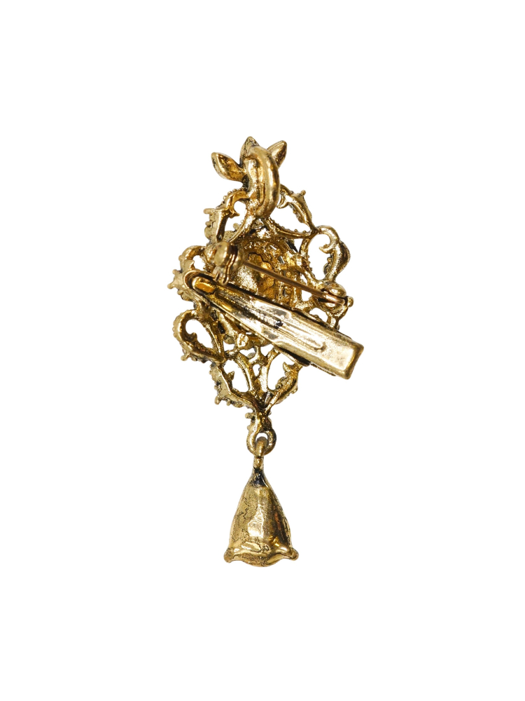 Amber Crystal Baroque Drop Crystal Hairclip & Brooch